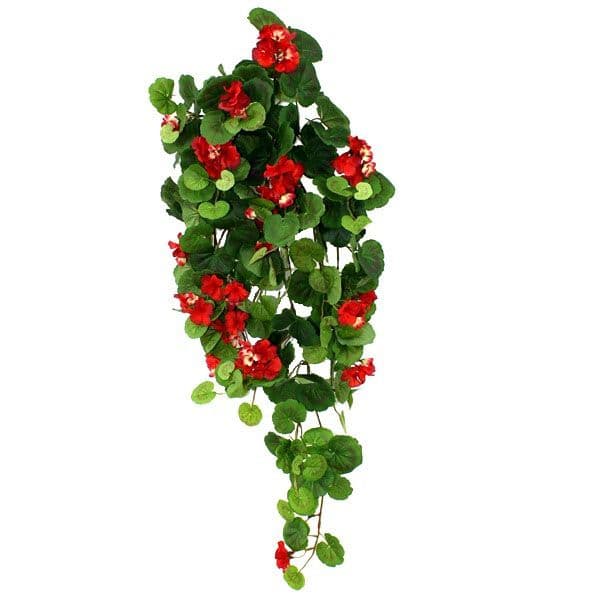 Gerânio artificial de planta suspensa 90cm - vermelho