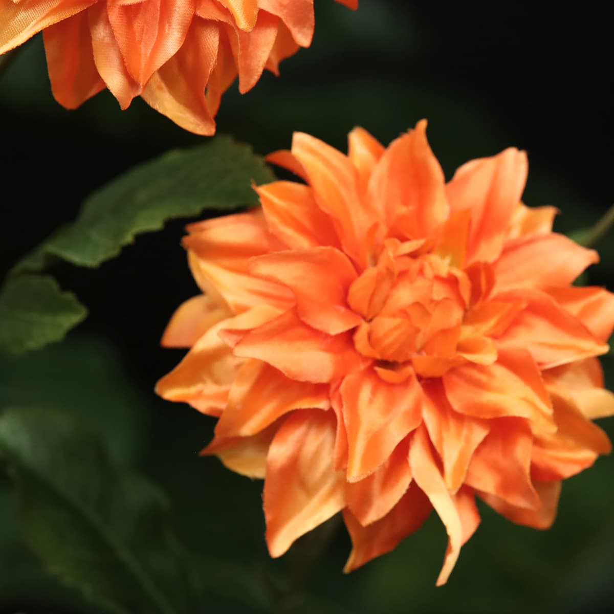 Ramo de Dahlia Deluxe Artificiais 78cm Laranja