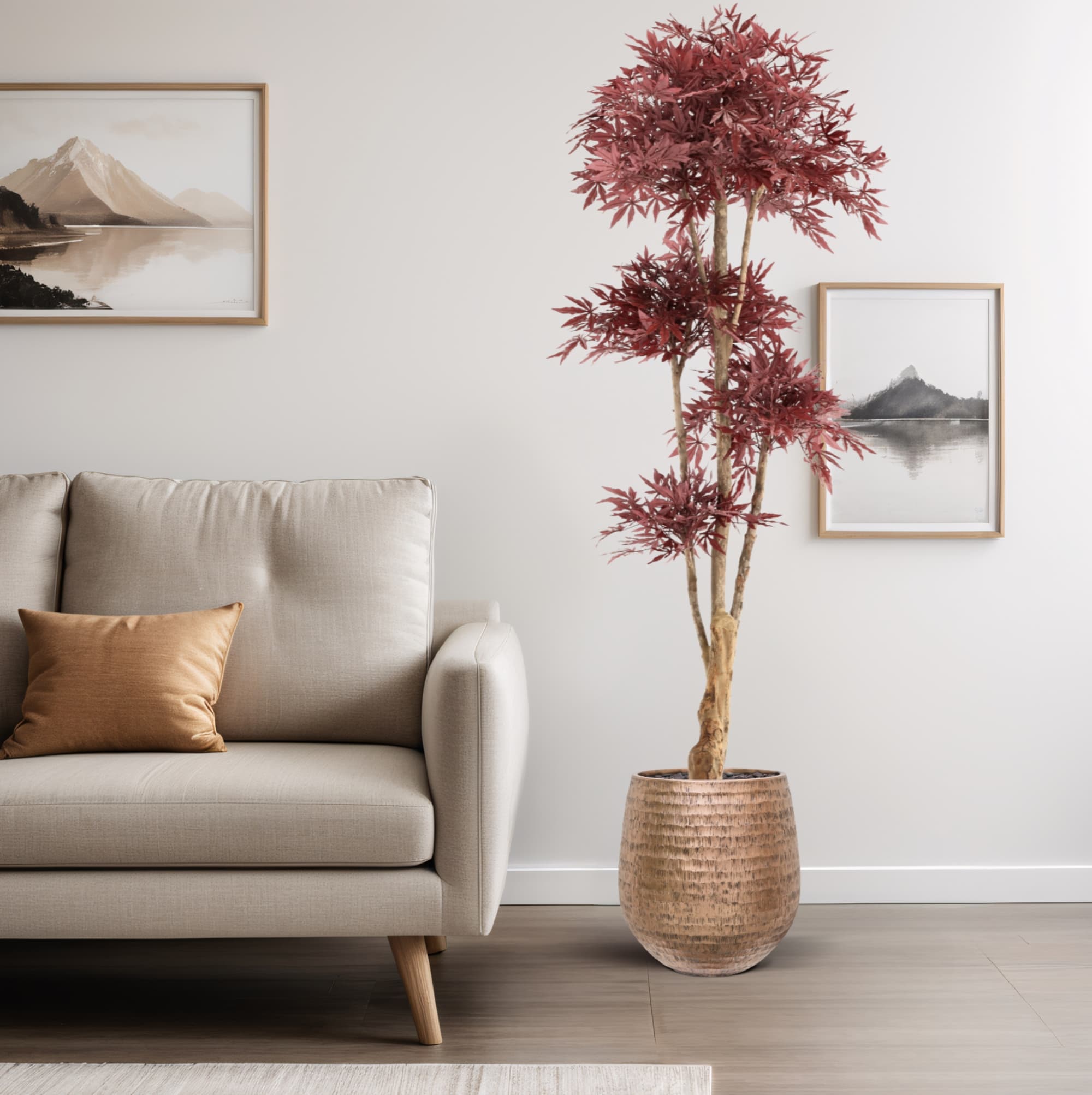 Árvore Bonsai de Acer Japonês Artificiais Deluxe 210cm Bordô