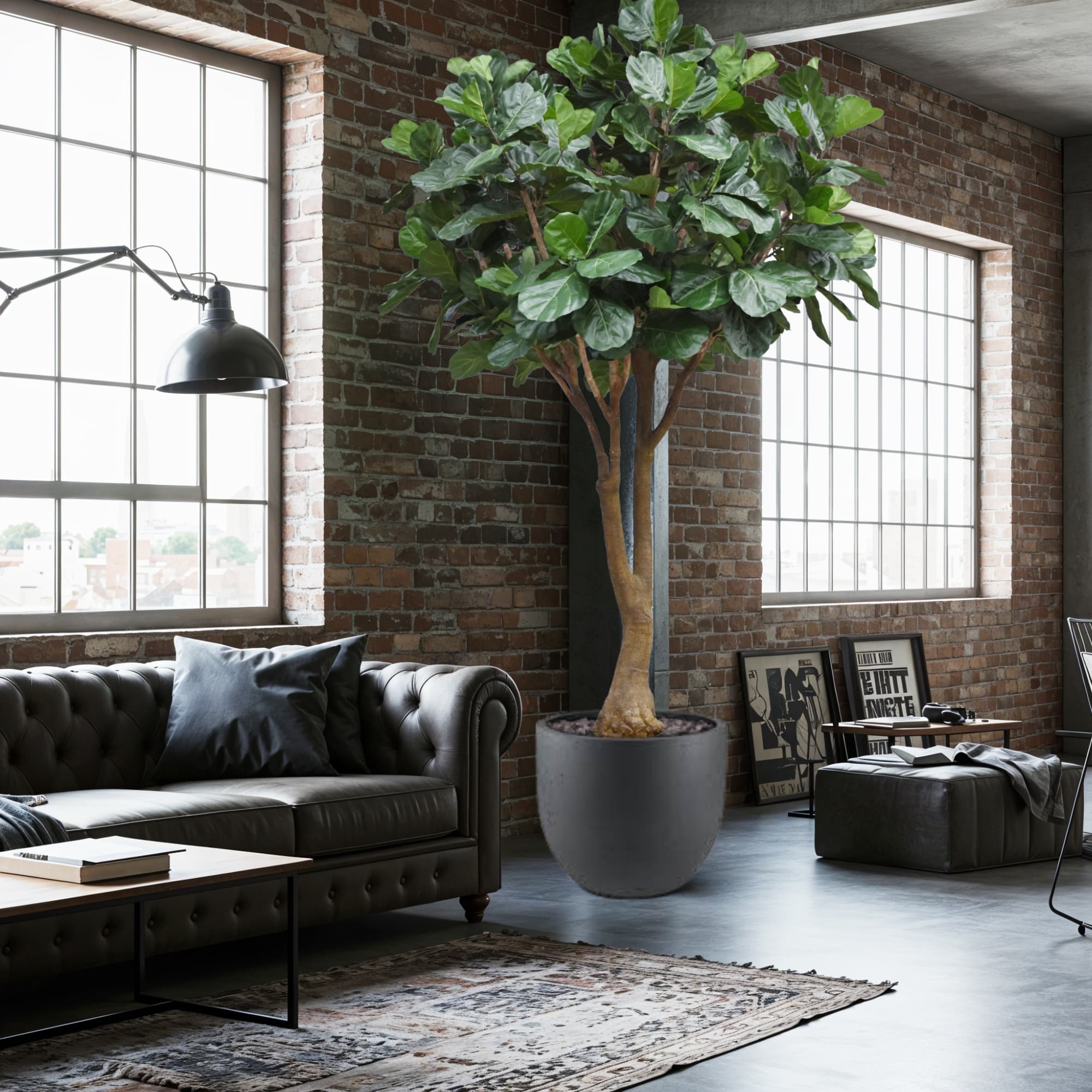 Árvore artificial Ficus Lyrata Deluxe XXL 350 cm