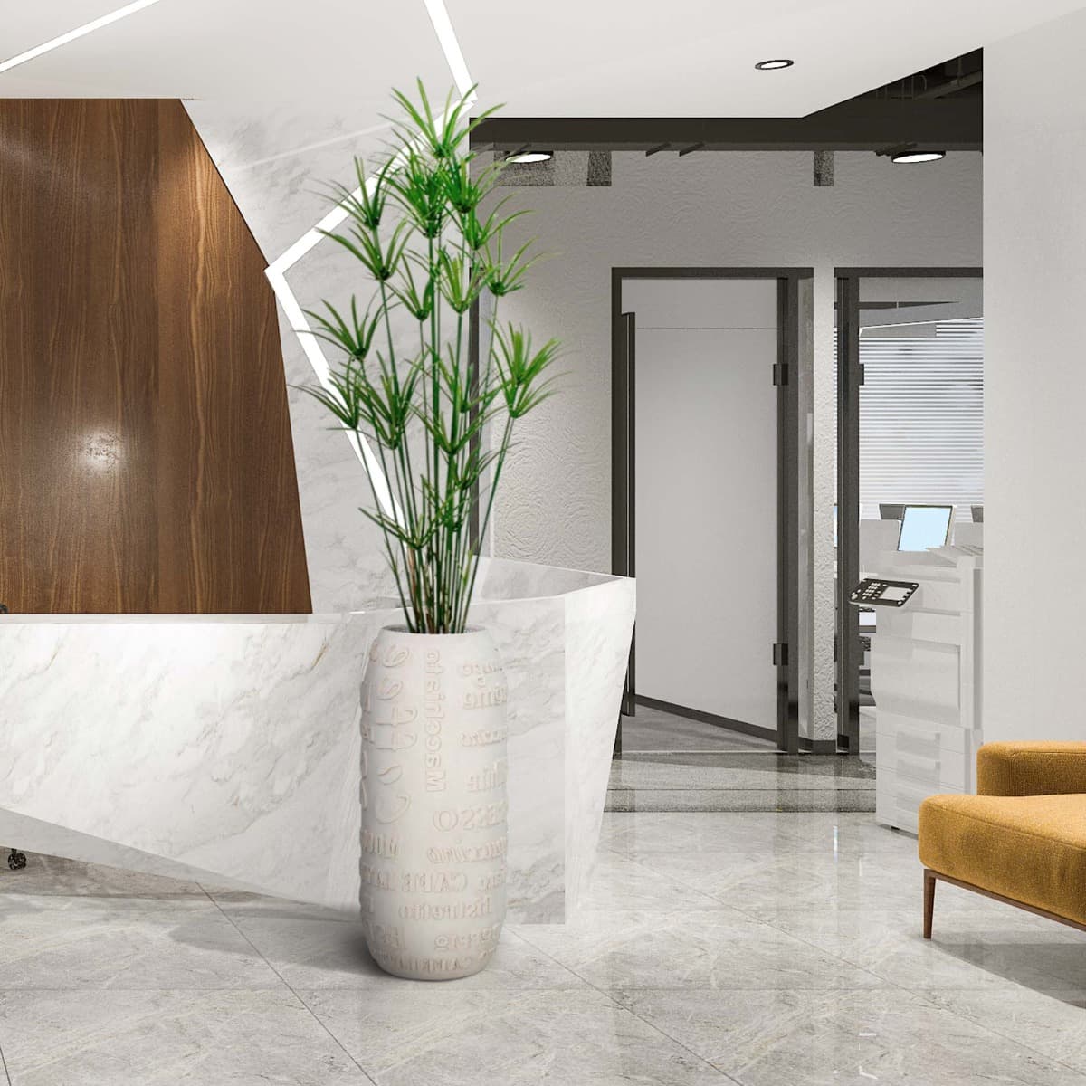 Papiro de luxo de planta artificial 175cm