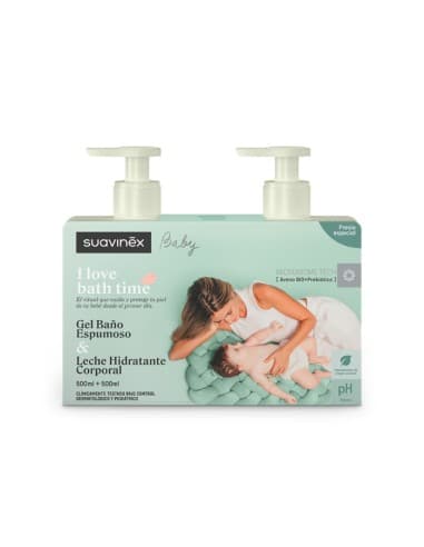 Suavinex Pack Baby Gel De Banho Espumante 500 Ml + Leite Hidratante Corporal 500 Ml - Suavinex