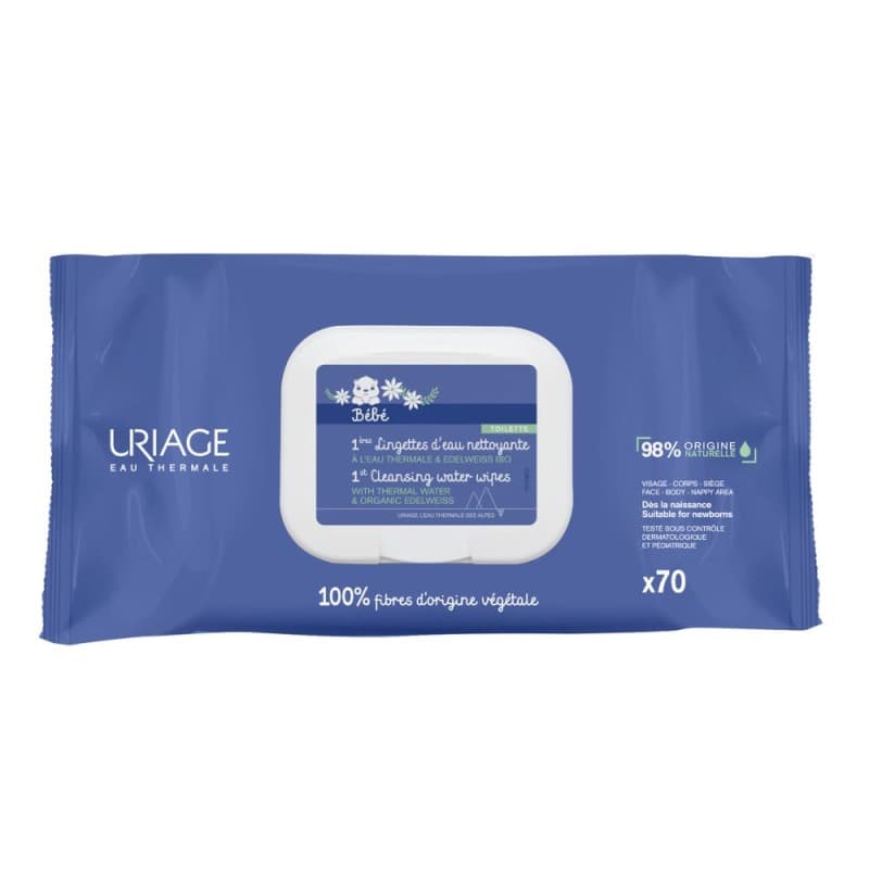 Uriage Bebe Salviettine Detergenti All'acqua 70 Pezzi