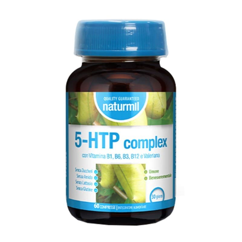 Naturmil 5 Htp Complex Integratore per Rilassamento Adatto ai Vegani 60 Compresse
