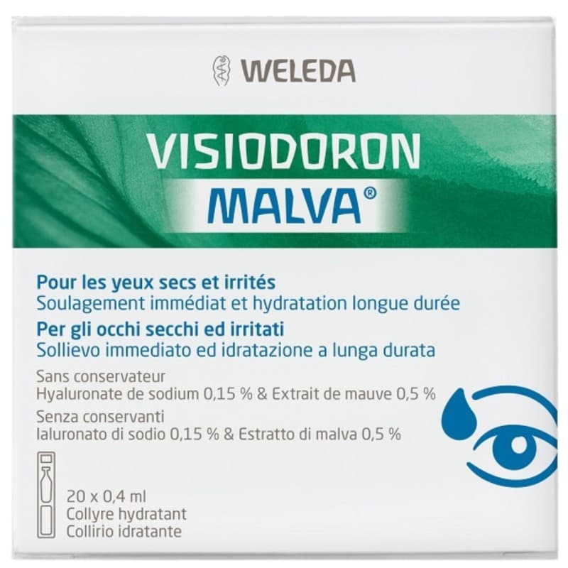 Weleda Visiodoron Malva Collirio Idratante Lenitivo e Rinfrescante 20 Flaconcini da 0,4ml