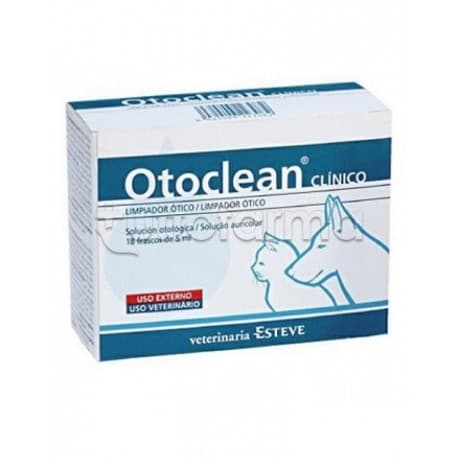 Otoclean Clinico Gocce Auricolari Veterinarie per Cani e Gatti 18 Flaconi da 5ml